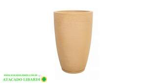 VASO COLUNA RED CONE 50X31X23CM BEGE C/ PRATO 12171