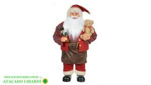 BONECO PAPAI NOEL CARPINTEIRO 45CM EM PE VERMELHO MR 60099001