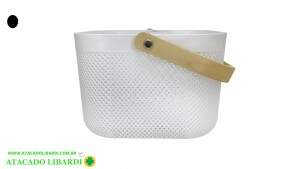 CESTA TELADA 24X24X17CM MULTIUSO C/ALCA MAD FJ91220