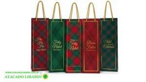SACOLA DE VINHO 12X36X8,5CM NATAL SORT SCX0128