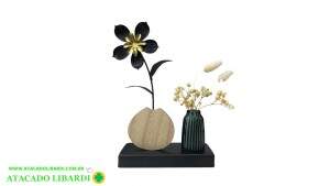 ENFEITE VASO FLORES 9X9X23CM WX8571