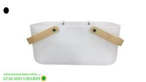 CESTA TELADA 38X24X17CM MULTIUSO C/ALCA MAD FJ91221