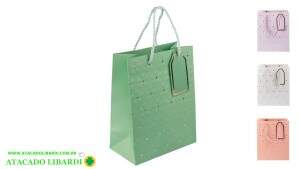 SACOLA PAPEL PRESENTE 42X31X12CM SORT FJ91206