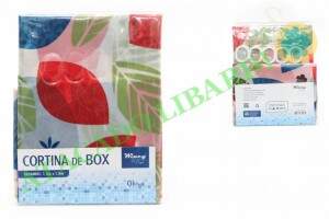 CORTINA BOX 140X180CM PLASTICO C/GANCHOS DTB0108