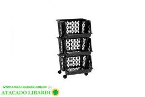 FRUTEIRA 3 ANDARES RET PRETA PLAST 229PT
