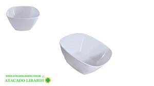 SALADEIRA MELAMINA 20,5X7,5CM QUAD BRANCA 5008B
