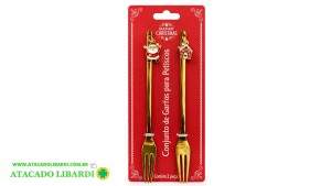 CONJ TALHER GARFO DOURADO 2PCS NATALINO NAT0448