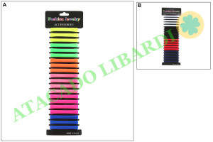 ELASTICO P/CABELO 18UNI TECIDO COLOR BA80273