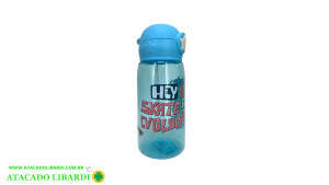 GARRAFA PLAST 550ML C/CANUDO COLOR 98896