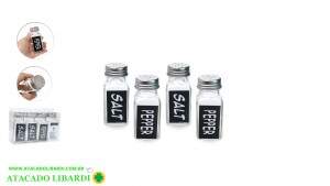 PORTA CONDIMENTO 4PCS 4X9CM VIDRO 41428