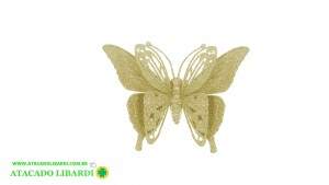 BORBOLETA GLITTER 11CM DOURADO 98113001