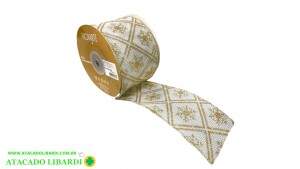 FITA ARAMADA JUTA C/GLITTER BR DOURADO 6,3X9,14CM 77598005