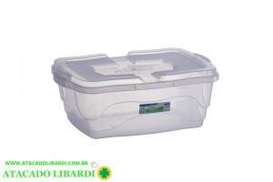 CAIXA MULTIUSO 10L C/TRAVA TRANSP 0051