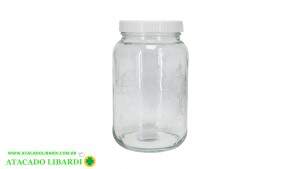 POTE VIDRO 13CM 600ML RED C/TAMPA PLAST 31FL
